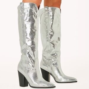 BILLINI FRANCOISE BOOT western silver